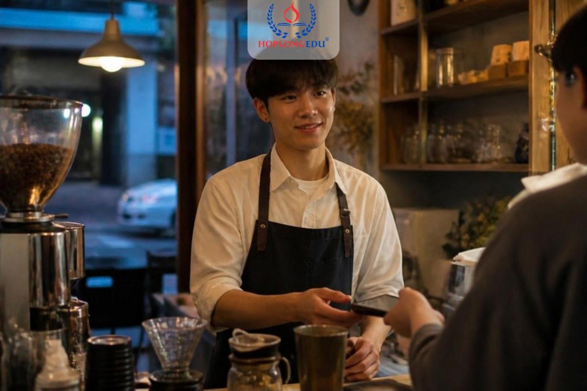 Du học sinh Việt Nam làm thêm ở quán cà phê tại Seoul
