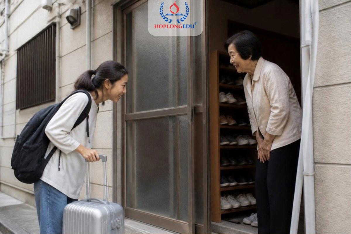 Du học sinh Việt Nam cúi chào người quản lý ký túc xá trong ngày đầu tới Hàn Quốc