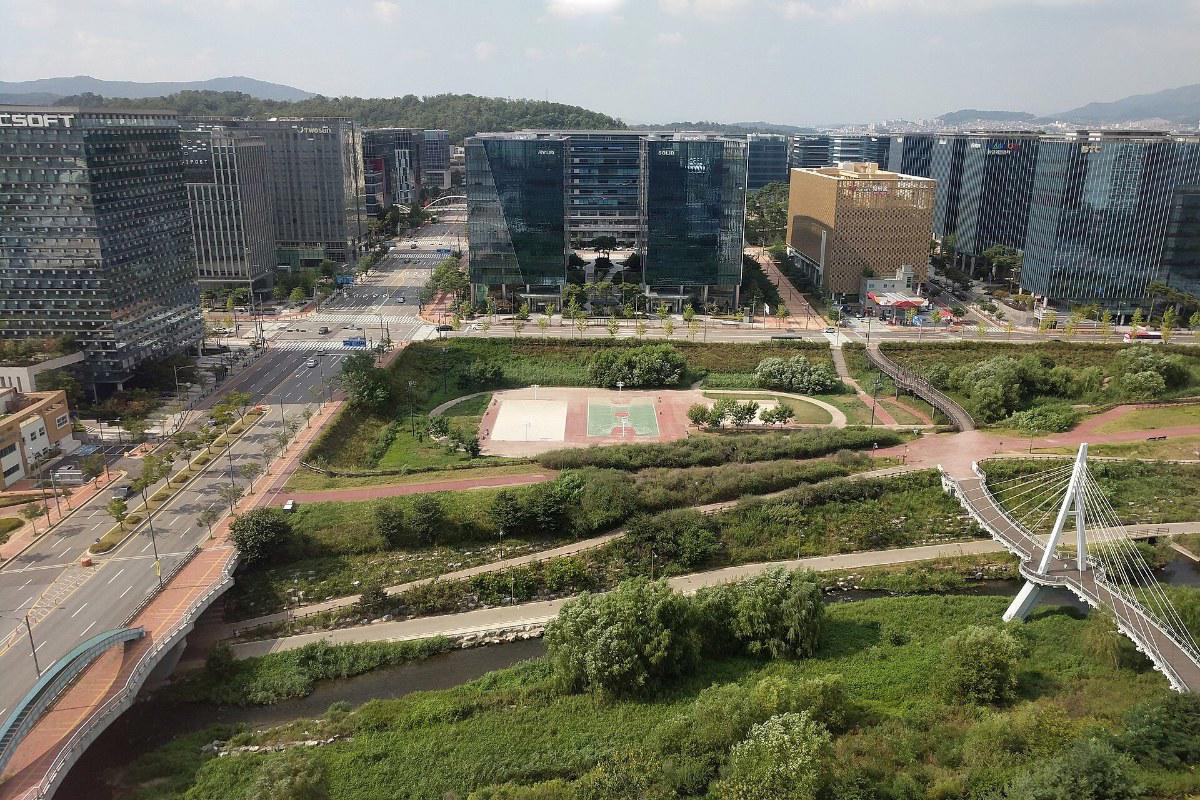 Khu công nghệ Pangyo Techno Valley ở Seongnam, nhìn từ trên cao
