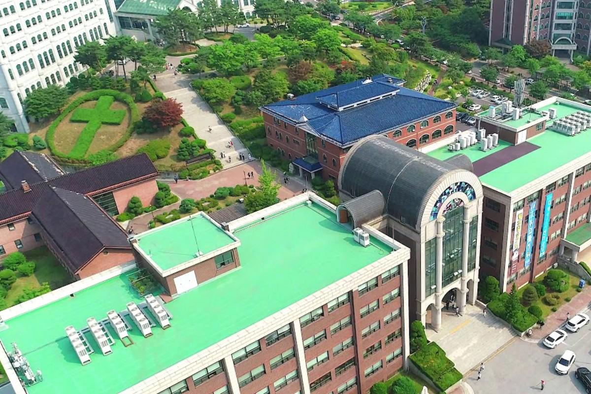 Khuôn viên Đại học Baekseok ở Cheonan nhìn từ trên cao