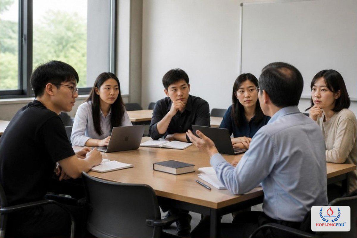 Lớp thạc sĩ ít người thảo luận cùng giáo sư