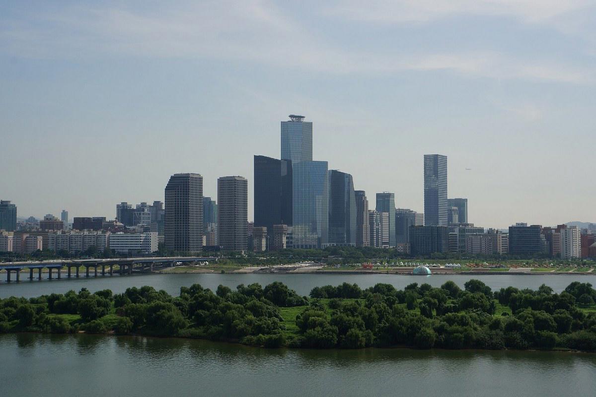 Khu Yeouido và sông Hán ở Seoul